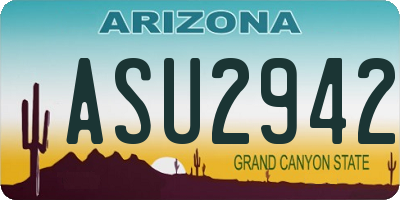 AZ license plate ASU2942
