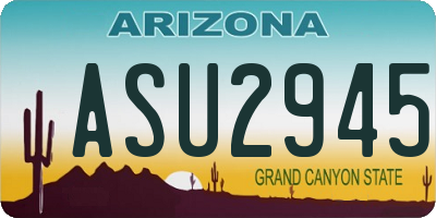 AZ license plate ASU2945