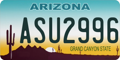 AZ license plate ASU2996