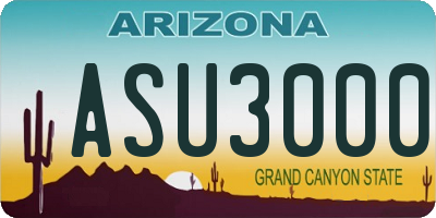 AZ license plate ASU3000