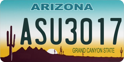 AZ license plate ASU3017