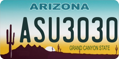 AZ license plate ASU3030