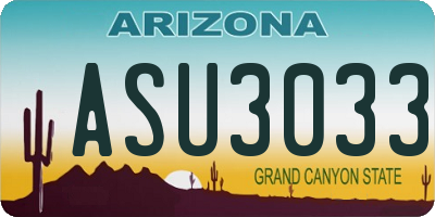 AZ license plate ASU3033