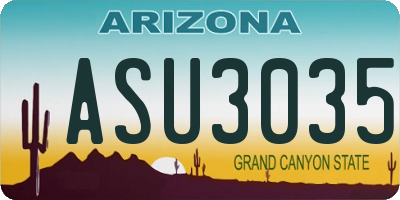 AZ license plate ASU3035