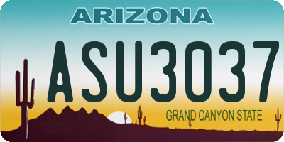 AZ license plate ASU3037