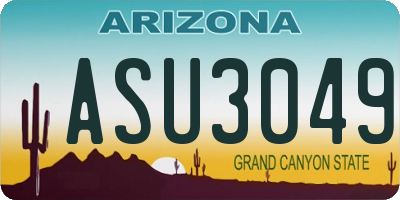 AZ license plate ASU3049