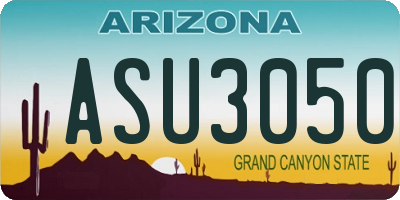 AZ license plate ASU3050
