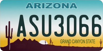 AZ license plate ASU3066