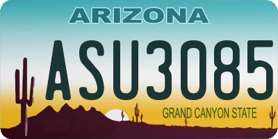 AZ license plate ASU3085