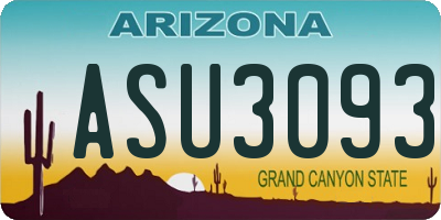 AZ license plate ASU3093