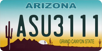 AZ license plate ASU3111