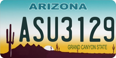 AZ license plate ASU3129