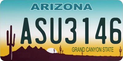 AZ license plate ASU3146
