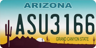 AZ license plate ASU3166