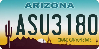AZ license plate ASU3180