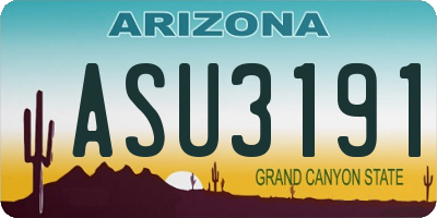 AZ license plate ASU3191
