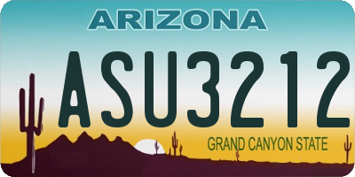 AZ license plate ASU3212