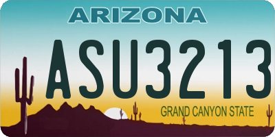 AZ license plate ASU3213