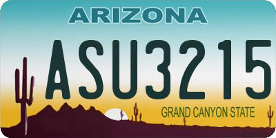 AZ license plate ASU3215
