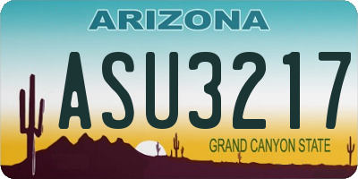 AZ license plate ASU3217