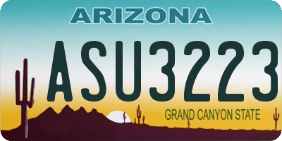 AZ license plate ASU3223