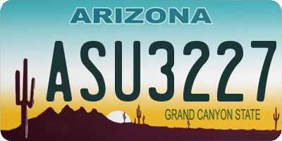 AZ license plate ASU3227