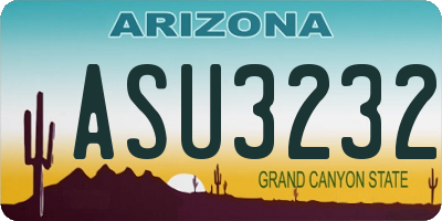 AZ license plate ASU3232