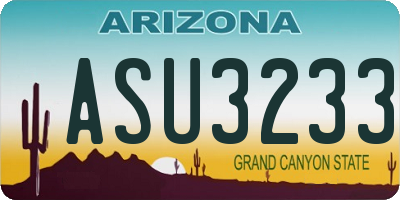 AZ license plate ASU3233