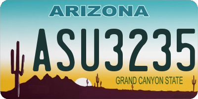 AZ license plate ASU3235
