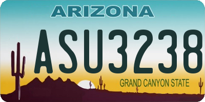AZ license plate ASU3238