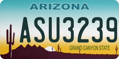 AZ license plate ASU3239