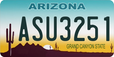 AZ license plate ASU3251