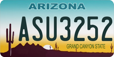 AZ license plate ASU3252