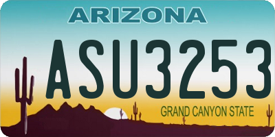 AZ license plate ASU3253