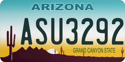 AZ license plate ASU3292