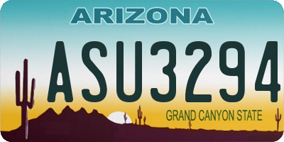 AZ license plate ASU3294
