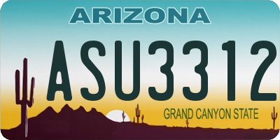 AZ license plate ASU3312