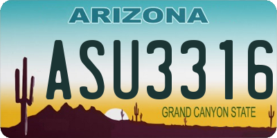 AZ license plate ASU3316