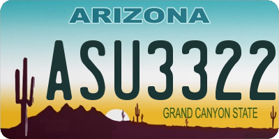AZ license plate ASU3322