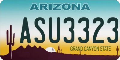 AZ license plate ASU3323