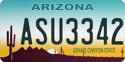 AZ license plate ASU3342