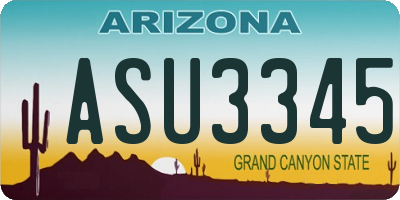 AZ license plate ASU3345