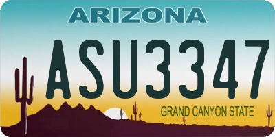 AZ license plate ASU3347