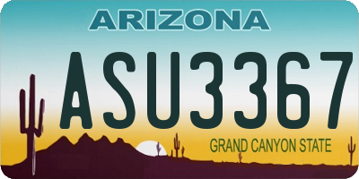 AZ license plate ASU3367