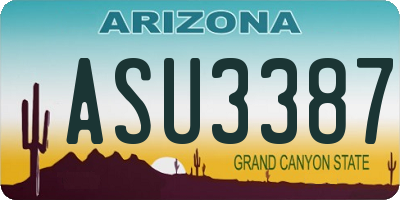 AZ license plate ASU3387