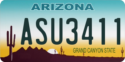 AZ license plate ASU3411