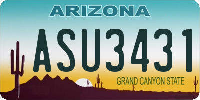 AZ license plate ASU3431