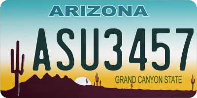 AZ license plate ASU3457
