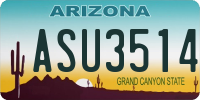 AZ license plate ASU3514