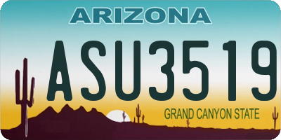 AZ license plate ASU3519